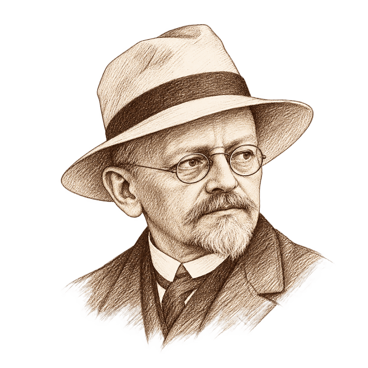 Pen sketch of David Hilbert